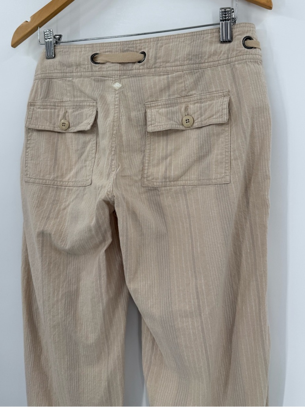 Prana Steph Wide-Leg Linen Cotton Stripe Pant | Stone | 8 - Picture 6 of 10